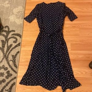 Navy Blue Polka Dot Dress
